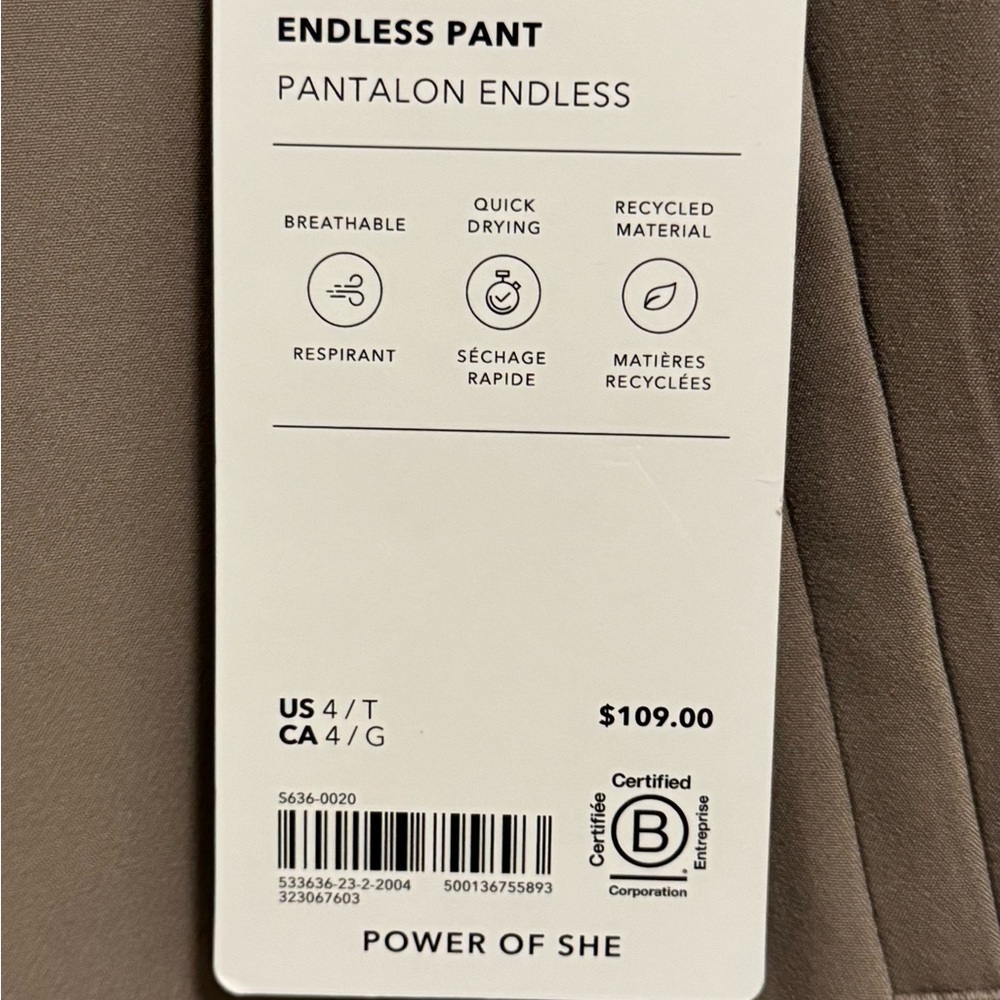 NWT Athleta Endless Pant Size 4 tall - Picture 5 of 8